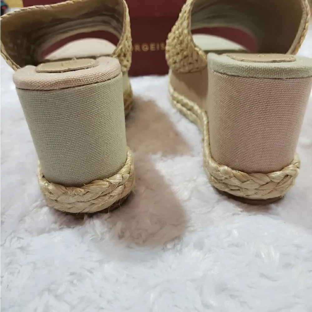 Torgeis Neith Woven Platform Wedge Sandal New in Box